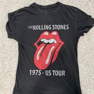 Rolling Stones 1975 US Tour Black T-Shirt